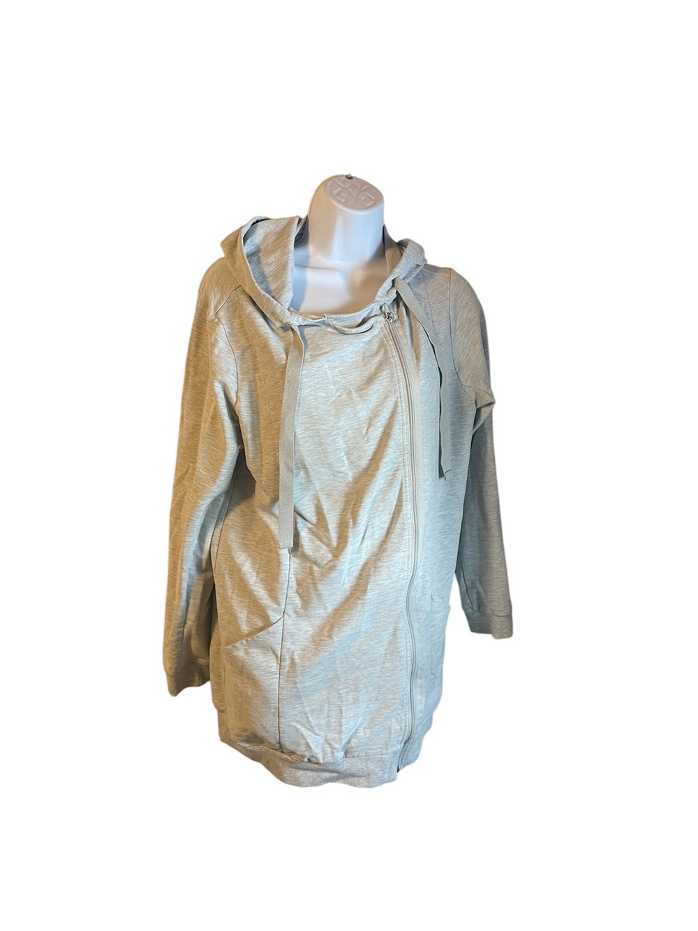 Simply Vera Vera Wang Light Gray Hooded Bomber Jacket